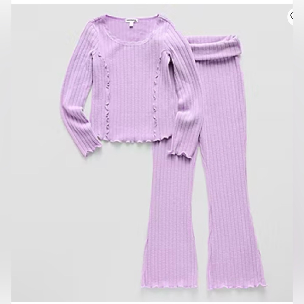 Eyeshadow Big Kid Girls 2-pc. Pant Set in lavender size XL.